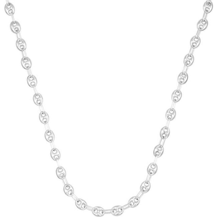 Collier / Chaîne Homme Argent 925 - Maille Grain de Café - 55cm