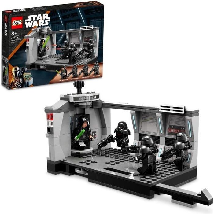 LEGO 75324 Star Wars LAttaque Des Dark Troopers Jouet de Construction Le Mandalorian Figurine Luke Skywalker Enfants 8 Ans