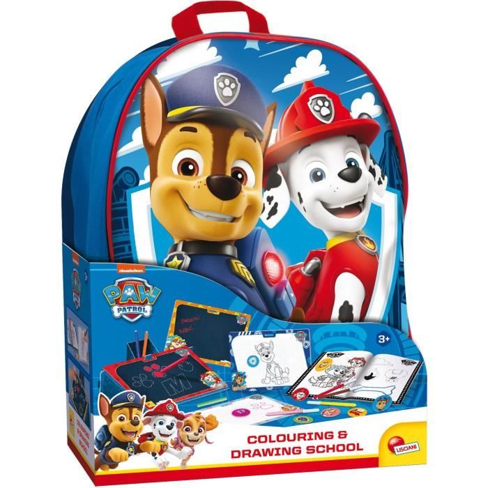Sac à Dos Colorie et École de Dessin LISCIANI – Paw Patrol avec Autocollants et Cahier de Coloriage