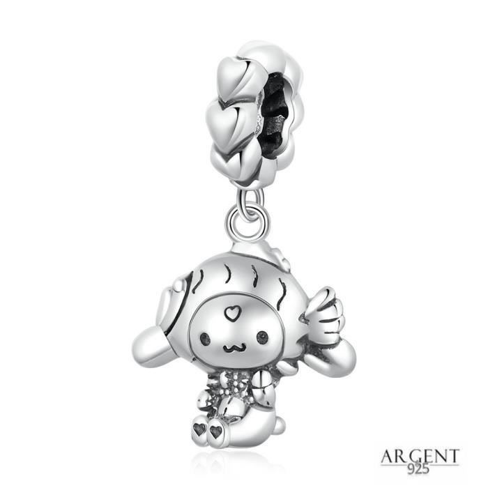 Inbeauty Charm en argent sterling 925 avec pendentif en forme de chien de berger pour bracelet pour femme 