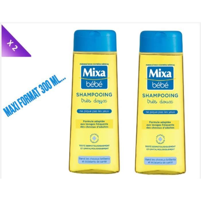 Lot de 2) MIXA BEBE Shampoing très doux pour bébé 300 ML MAXI