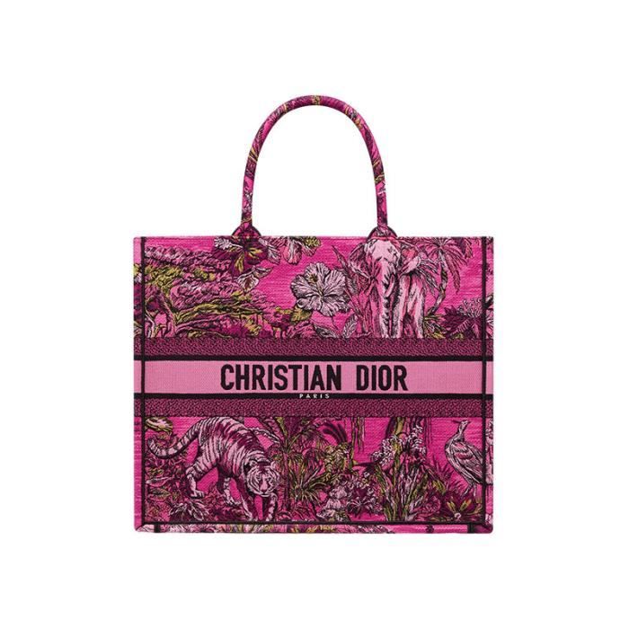 DIOR Dior 23 New BOOK Grand sac fourre-tout avec logo en toile brodée classique violet coloré pour femme 42*35*18,5