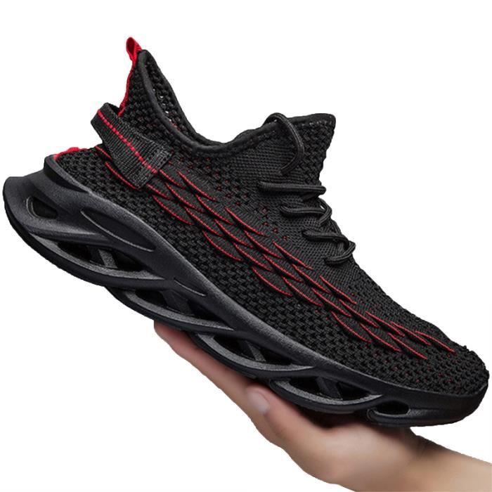 LEOCLOTHO Chaussures de sport Homme - LEOCLOTHO - 39 - Textile - Noir - Homme - Plat - Lacets