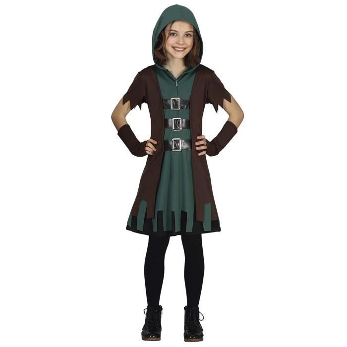 Costume Fille Médiéval Halloween - Robe Princesse Avec Fermeture Élastique Pour Enfants 5 à 14 Ans