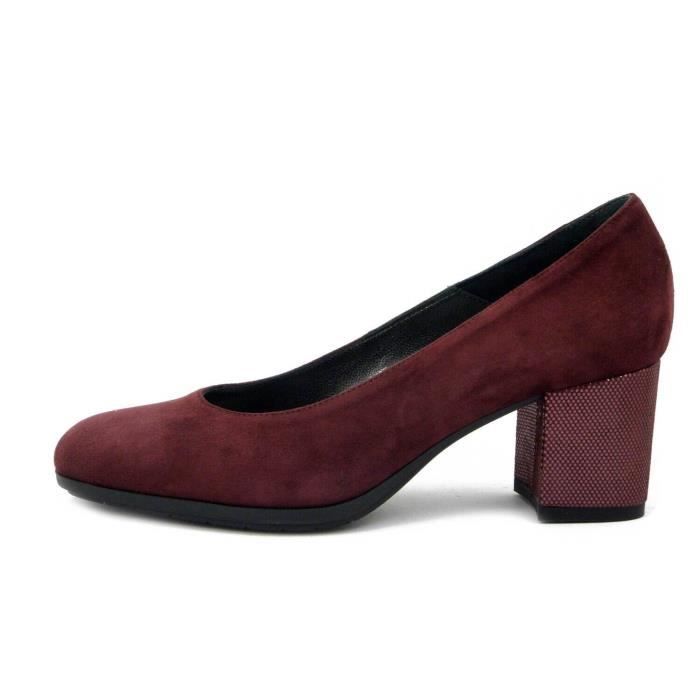 Escarpin Femme VERNISSAGE Daim Rouge Bordeaux Talon Aiguille