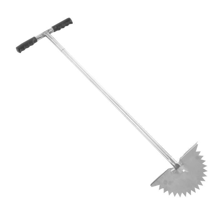 Coupe-bordures Manuel En Demi-lune QWORK - Avec Dents De Scie Et Poignée En T - Pour Bordures De Pelouse Et Allées