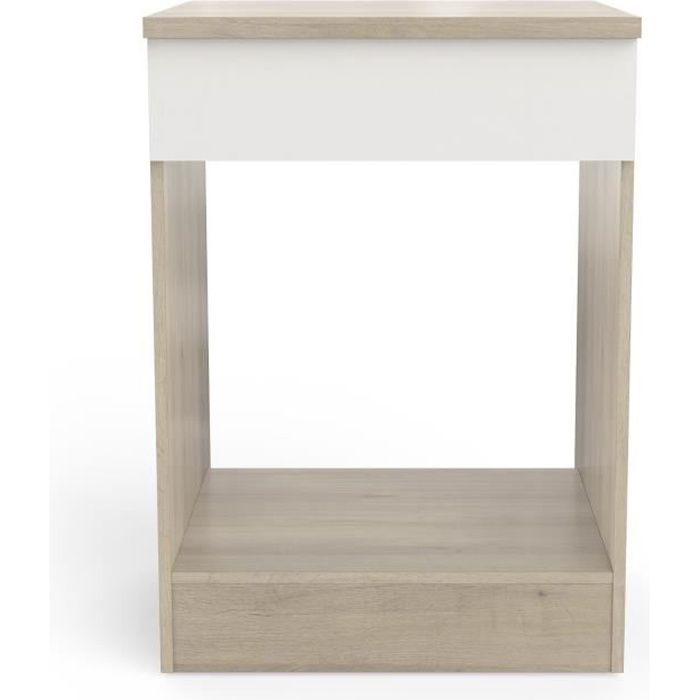 meuble bas de cuisine coloris chêne kronberg, blanc  - longueur 60 x hauteur 84,5 x profondeur 60 cm