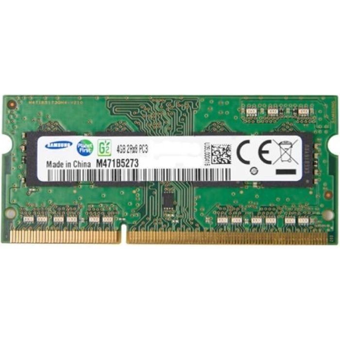 Vente Memoire PC 4Go RAM PC Portable SODIMM Samsung M471B5273DH0-CH9 PC3-10600S 1333MHz DDR3 pas cher Vente Memoire PC 4Go RAM PC Portable SODIMM Samsung M471B5273DH0-CH9 PC3-10600S 1333MHz DDR3 pas cher