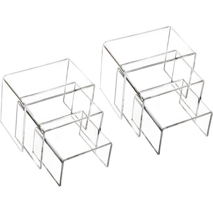 Lot De 3 Présentoirs Transparents Pour Cartes De Visite En Acrylique - Design Incliné, Accès Facile, Pour Bureau, Réception