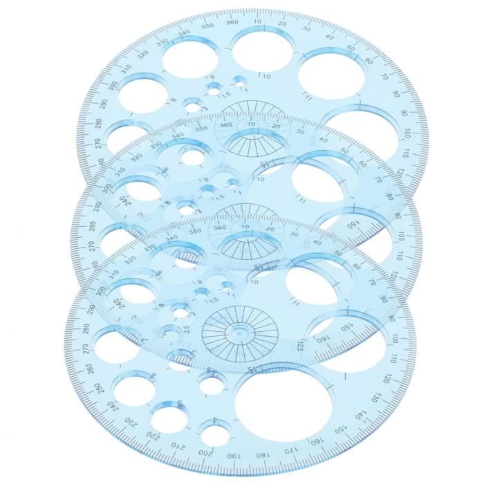 Regle - equerre,Règle de gabarit géométrique en plastique ensemble cercle,ovale,Arc,Triangle