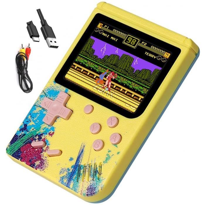 Console de jeux avec 500 jeux Rétro Portable Rechargeable Écran LCD 3  pouces -Jaune - Cdiscount Jeux vidéo