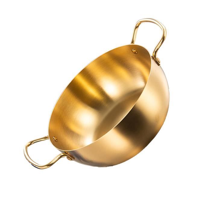 Marmite Ramen Coréenne En Acier Inoxydable 16 Cm - Double Poignée - Pour Induction Et Gaz - Idéale Soupes Et Nouilles