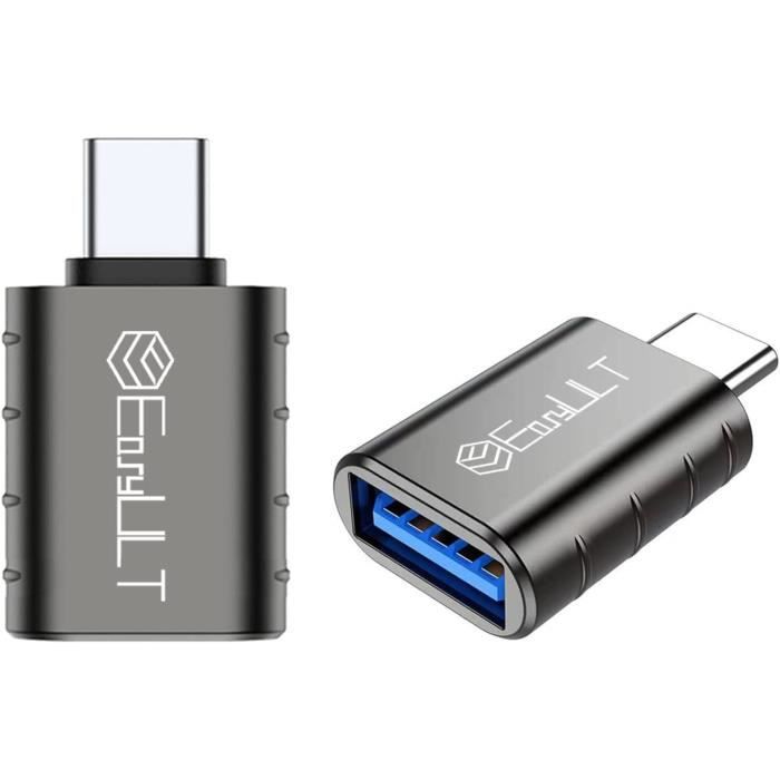Adaptateur USB-C Vers USB (lot De 2) Nonda - Pour MacBook Air, PC Portables, Chargeurs, Transfert Données Et Charge Rapide
