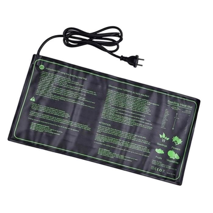 Tapis Chauffant Serre 50W 25x52cm Avec Thermostat 20-30°C Pour Plantes Et Reptiles