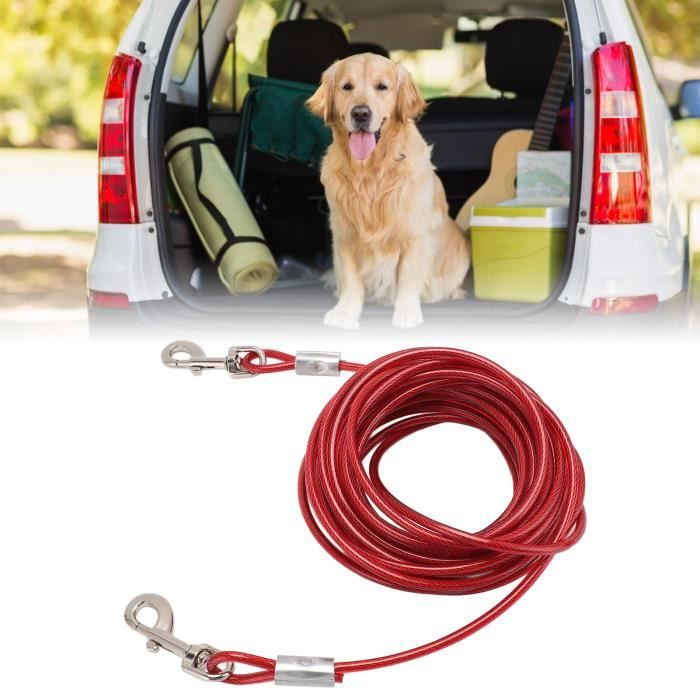 Comparer les prix de VGEBY Laisse d'extérieur pour chien en acier résistant aux morsures avec double tête pour petit, moyen et grand chien