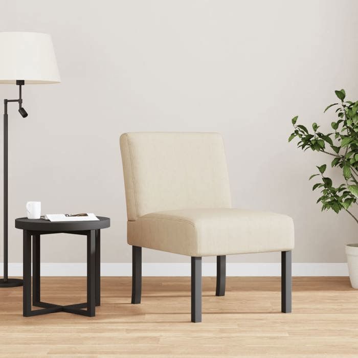 vidaXL Fauteuil sans accoudoirs crème tissu chaise chaise longue chaise de salon chaise dappoint chaise de relaxation 352456