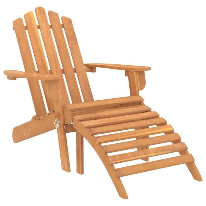 hua - chaises de jardin - chaises adirondack de jardin repose-pieds 2 pcs bois d'acacia - yos7734920524324