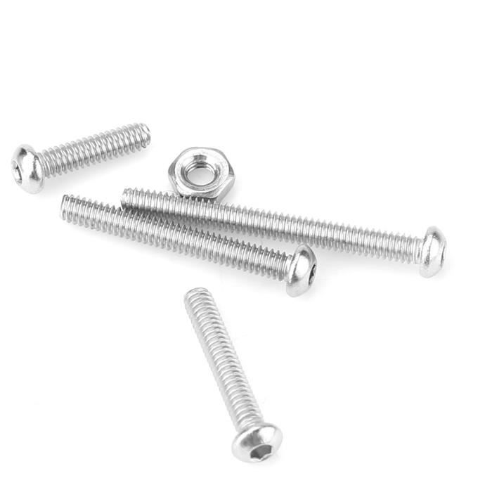 2x Boutons Ronds Moletés M3 Avec Collier – Inox 304 – Quincaillerie Pro