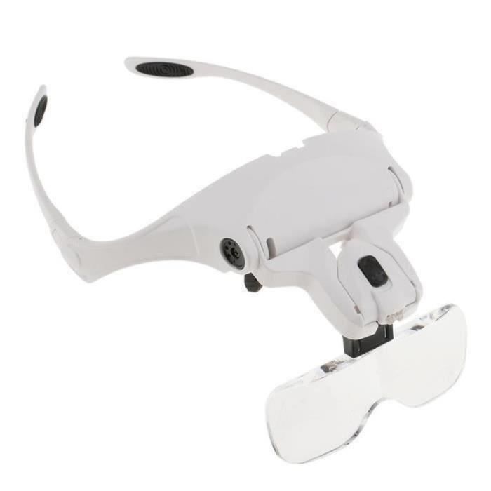 Lunettes-loupe LED Rechargeables - 3 Lentilles, éclairage Intégré, Parfaites Pour Lecture & Travaux De Précision
