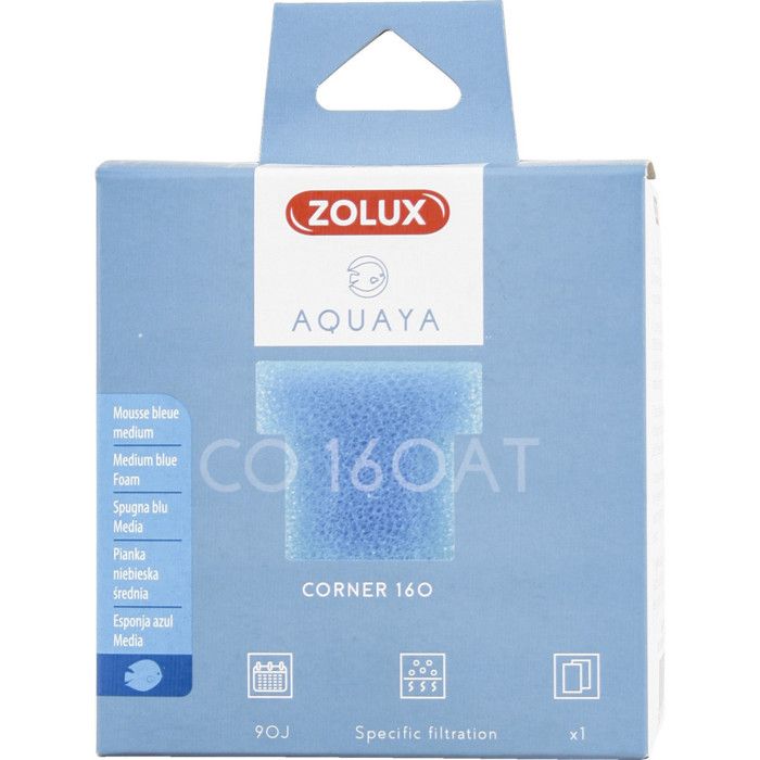 Comparer les prix de Filtre pour pompe corner 160, filtre CO 160 AT mousse bleue medium x1. pour aquarium.-zolux 16,000000