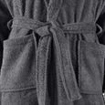 Haute qualité - Peignoir unisexe Terry 100 % Robe de Chambre Peignoir de Bain-Peignoir Unisexe homme femme en Coton Anthracite M  jo-1