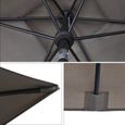Sekey Parasol rectangulaire en aluminium - 210 × 140 cm, Cappuccino-1