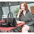 Sac à Main pour Femme en Cuir Noir Épaule Messenger Bag Fashion Zip Bag Voyage Sac à Main-1