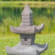 Lanterne japonaise en pierre de lave - WANDA COLLECTION - 70cm - Extérieur - Gris - Contemporain - Design-1