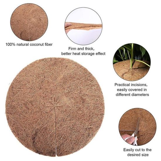 Lot De 4 Tapis Coco 30 Cm – Protection Hivernale Pour Plantes – Anti-gel Et Régulateur D'humidité