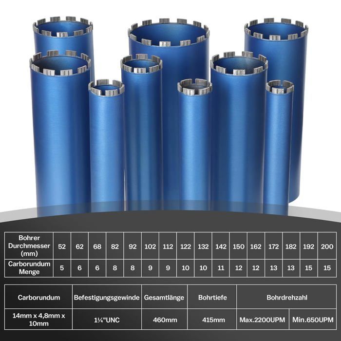 Couronne de forage Diamantée 460mm Ø82mm pour Carotteuses 1 ¼" UNC — free download