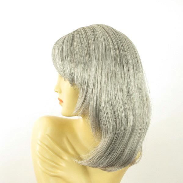 Perruque Femme Cheveux Lisses Gris Argenté - Réf. EDITH 51 - Longueur Moyenne - Synthétique - Neuf