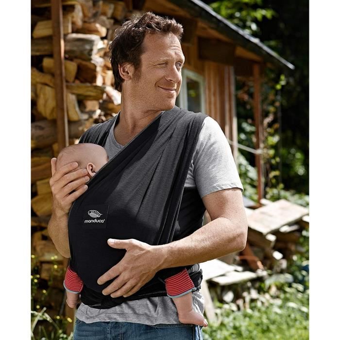 Echarpe de portage MANDUCA SLING Noir Pour un portage tout en douceur Coton 100 bio