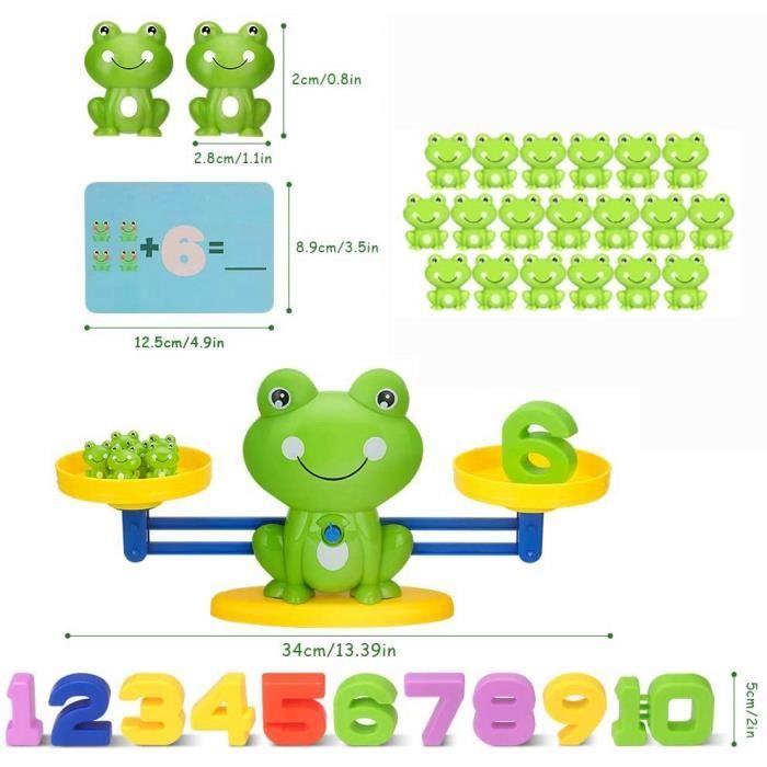Jouet Montessori Mathématique Grenouille - Jeu D'Équilibre Et Calcul - Enfant 3-6 Ans - Cadeau Éducatif