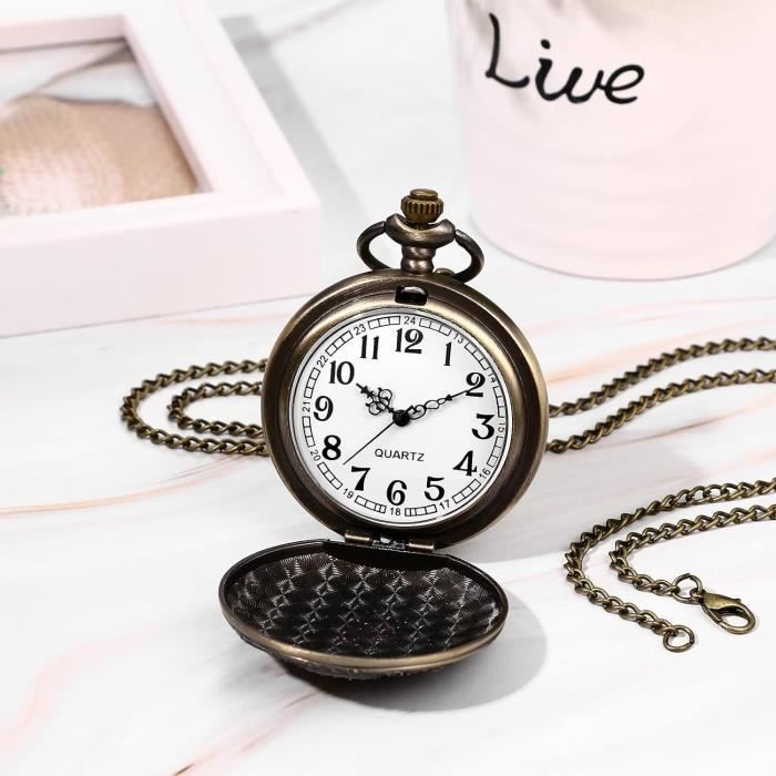 Montre Gousset Rétro Assassin's Creed Sci-Fi Movie Bronze Analogique Quartz Montre De Poche Pour