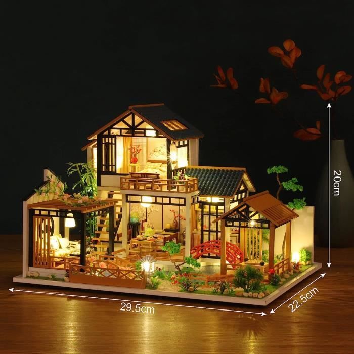 Cuteefun Maison Miniature a Construire Adulte DIY, Kit de Maison Miniature  en Boîte, Cadeau de Bricolage Artisanal pour Les F