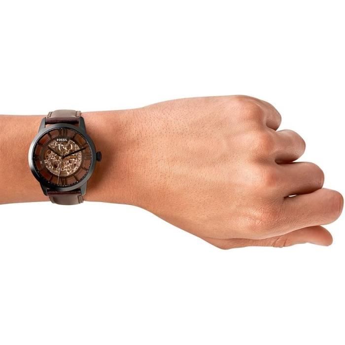 Montre townsman chronographe en cuir marron de 44 mm best sale