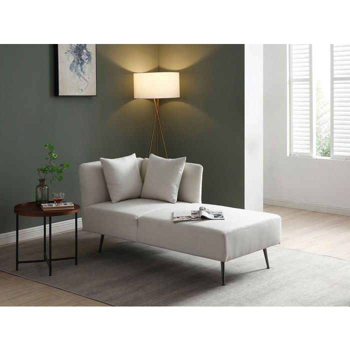 Méridienne droite en tissu crème NAPASA - Cdiscount Maison