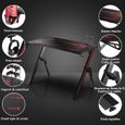Dripex Bureau Gamer - Table de jeu avec grande surface - GAMING Bureau en fibre de carbone, Noir et rouge, 110x75x55cm-2