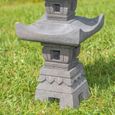 Lanterne japonaise en pierre de lave - WANDA COLLECTION - 70cm - Extérieur - Gris - Contemporain - Design-2
