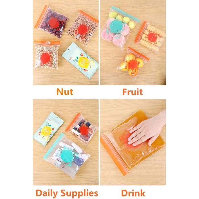 Lot De 50 Sacs De Rangement Alimentaires Réutilisables, Refermables