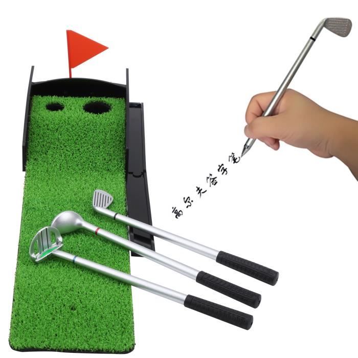 1 ensemble de Mini Golf Putter Club avec 2 balles de Golf TPR Grip droitier  gaucher en acier inoxydable Club de Golf enfants adultes jeu de Table Golf