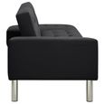 8050Luxueux•Canapé-lit,Canapé d'angle Convertible & Réversible - Sofa Canapé Confortable Cuir artificiel Noir197 x 83 x 49 cm-3