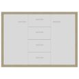 Buffet bas Contemporain - Maison Magnifique Moderne - Blanc et chêne sonoma - 4 tiroirs et 2 portes-3
