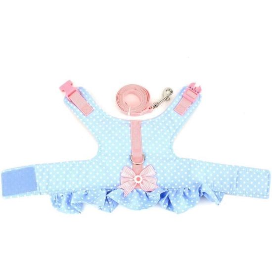 Zunea Harnais et Laisse pour Petit Chien Fille de Chiot Veste Robe Anti Traction Harnais Chaton rembourr/é en Coton Doux et color/é avec n/œud Mignon pour Chihuahua Yorkshire Noir S