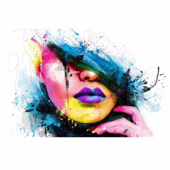 Tableau Peinture A Huile Toile Fille Portrait Painting Abstraite Moderne Art Decoration Murale 97x 68cm Sans Cadre Achat Vente Tableau Toile Cdiscount