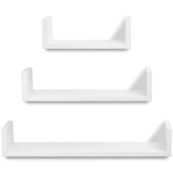 Étagère Murale D'Angle Blanche Brillant 19x19x123 Cm - Meuble Étagère De Présentation Pour Livres Et Décos (Charge Max 5kg)
