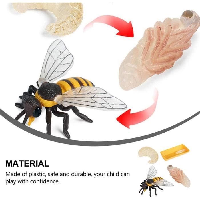 Abaodam Figurine D'abeille Réaliste 6 Pièces Fausse Abeille Ornement D'animal Jouet D'insecte De Jardin Réaliste