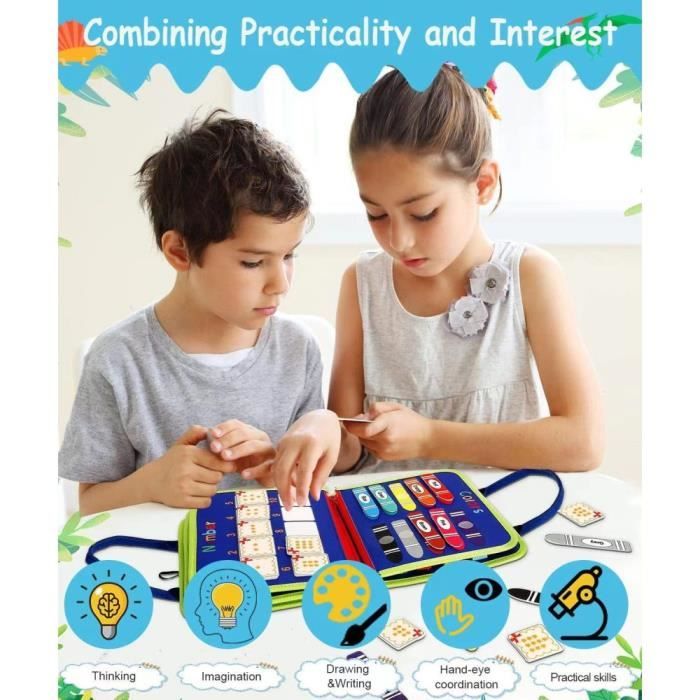 MIA Tablau D'activité Snsoril Montssori Busy Board N Bois Naturl Animaux 30 Cm Au Millur Prix