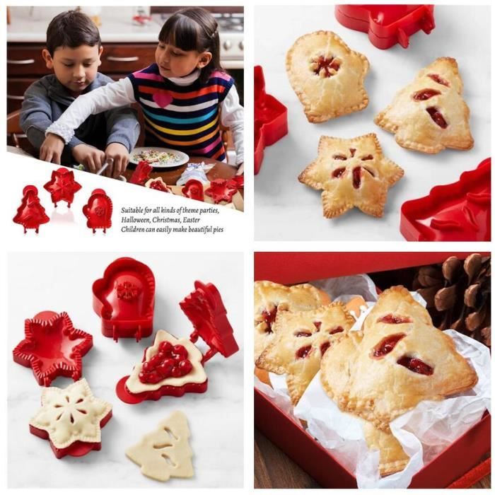 Lot De 8 Emporte-Pièces Noël 3D - Moules à Biscuits En Plastique - Formes De Noël - Pour Biscuits, Fondant, Pâtisserie