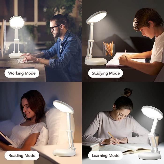 Lampe de Bureau Lampe LED Portable & Pliable, Lampe sans Fil